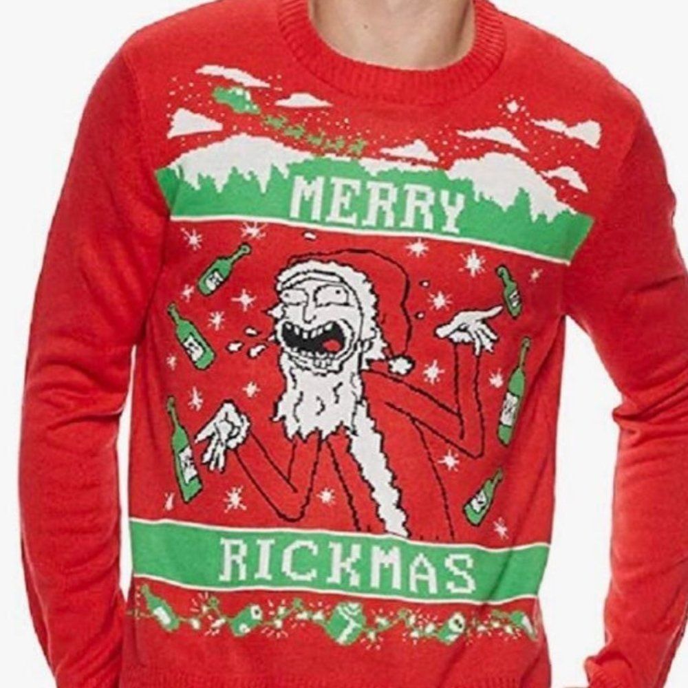 New Rick & Morty "Merry Rickmas" Ugly Christmas Sweater SZ men's sz M